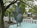奥の細道むすびの地に設置された松尾芭蕉の銅像