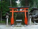 日枝神社聖域の結界となっている朱色の木製鳥居
