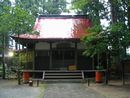 東山白山神社参道石畳から撮影した拝殿正面の写真