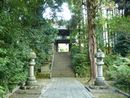 崇禅寺参道石畳から見た石燈籠と石段